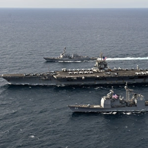 U. S. Navy ships transit the Atlantic Ocean