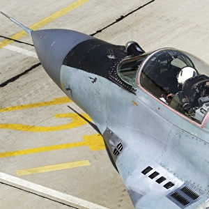 Top view of the cockpit on a Bulgarian Air Force MiG-29