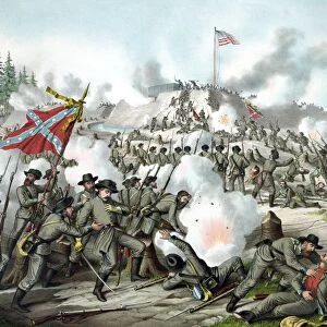 Vintage Civil War print of the Battle of Fort Sanders