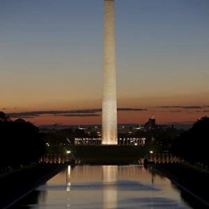 Washington Monument at sunset, Washington D. C. USA