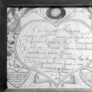 Birth, Baptismal, and Marriage Certificate, 1819. Creator: Unknown