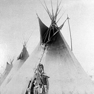Black Foot outside his tent, North American Indian, c1885-90
