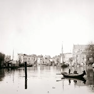 Boat on the canal, Dordrecht, Netherlands, 1898. Artist: James Batkin