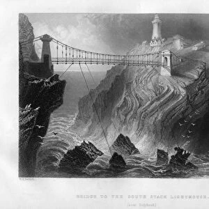 Bridge to the South Stack Lighthouse, near Holyhead, 1886. Artist: J J Hinchcliffe