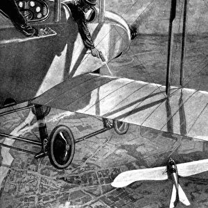 British biplane versus German Taube, First World War, 1914
