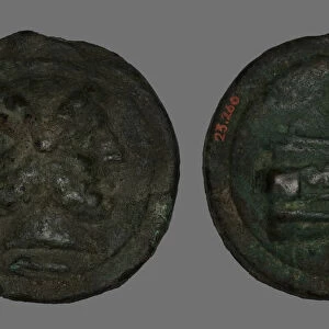 As (Coin) Depicting the God Janus, 225-217 BCE. Creator: Unknown