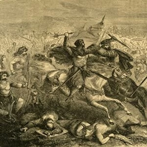 Defeat of the Saxons by Arthur, c1890. Creator: Unknown