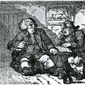 Dr Johnson and James Boswell recovering from a hangover after a night on the town. Artist: Thomas Rowlandson