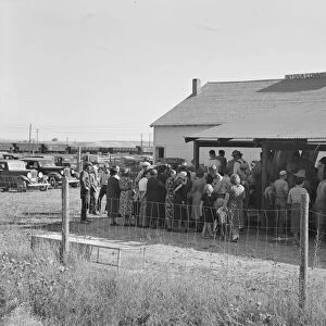 Farmers come to town on Saturday afternoon for auction sale... back street in Nyssa, Oregon, 1939. Creator: Dorothea Lange