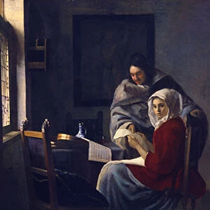 Girl interrupted at her music, c. 1660. Artist: Vermeer, Jan (Johannes) (1632-1675)