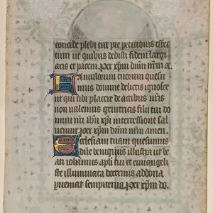 Leaf from a Book of Hours: Text (verso), c. 1410-20. Creator: Boethius Illuminator (Flemish