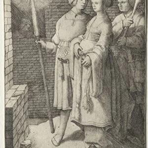 The Man with the Torch and a Woman Followed by a Fool, c. 1508. Creator: Lucas van Leyden (Dutch