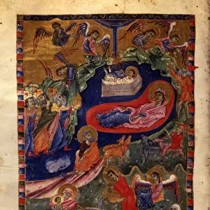 The Nativity of Christ (Manuscript illumination from the Matenadaran Gospel), 1314