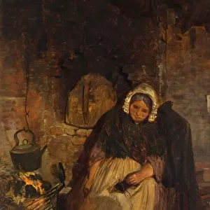 An Old Woman Asleep, 1859. Creator: David Cox the elder