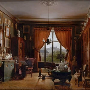Pierre-Joseph-Guillaume Zimmermann in his Apartment in the Square d Orleans, Paris. Artist: Lafaye, Prosper (1806-1883)