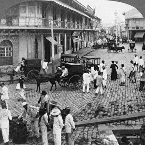 Rosario Street and Binondo Church as seen from Pasig River, Manila, Philippines, 1899. Artist: Underwood & Underwood