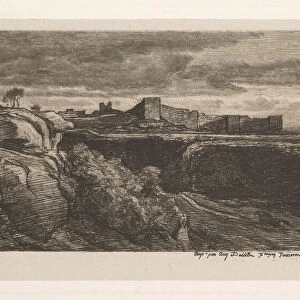 Ruins of the Chateau of Cremieux (Isere), 1850