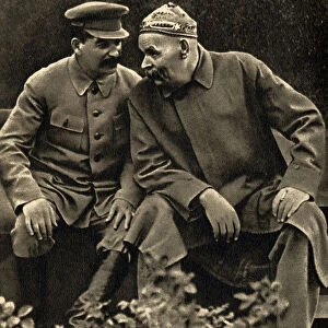 Soviet leader Joseph Stalin and author Maxim Gorky, Moscow, USSR, 1931