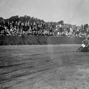 Speedway race at Lea Bridge Stadium, Leyton, London, 1928. Artist: Bill Brunell