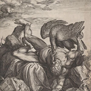 Tityus Punished in Hell, 1566. Creator: Cornelis Cort