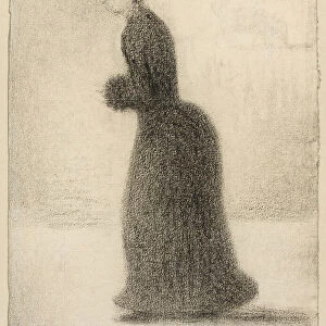 Woman with a Muff, c. 1884. Creator: Georges-Pierre Seurat