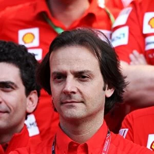 Formula One World Championship: Luigi Fraboni during the Ferrari team picture