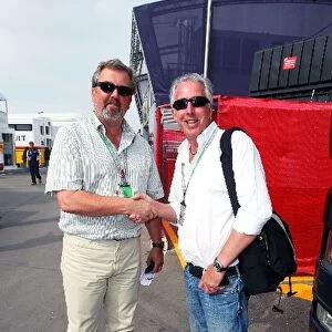 Formula One World Championship: Tim Collings Journalist and Keith Sutton CEO Sutton Motorsport Images