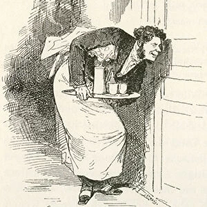 What The Butler Saw. A Waiter Spying Through A Keyhole. From Illustrierte Sittengeschichte Vom Mittelalter Bis Zur Gegenwart By Eduard Fuchs, Published 1909