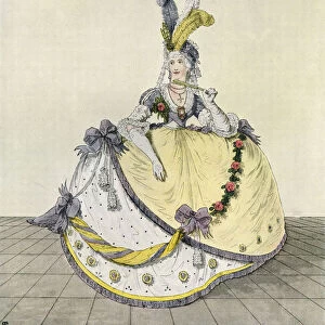 Lady In A Ball Gown At The English Court, 1800. From Illustrierte Sittengeschichte Vom Mittelalter Bis Zur Gegenwart By Eduard Fuchs, Published 1909