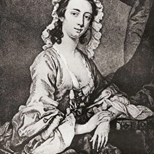 Margaret "Peg"Woffington, 1720 - 1760. Irish actress in Georgian London. From The International Library of Famous Literature, published c. 1900
