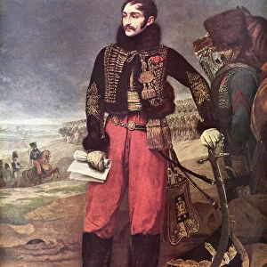 Portrait of Antoine-Charles-Louis, Comte de Lasalle, 1775 - 1809. French cavalry general during the Revolutionary and Napoleonic Wars, aka "The Hussar General". After the painting by Antoine-Jean Gros aka Baron Gros. From L Illustration, published 1936
