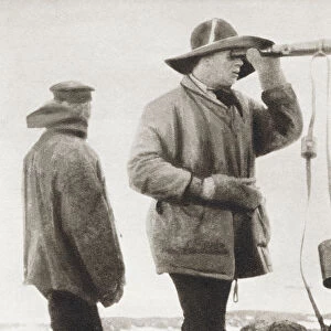 Robert Falcon Scott Looking Through A Telescope During The Terra Nova Expedition To The South Pole In 1912. Robert Falcon Scott, 1868