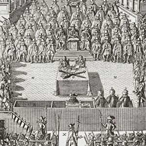 Trial Of Charles I, January 1649. Charles I 1600 To 1649. King Of England, Scotland And Ireland. From The Book Short History Of The English People By J. R. Green Published London 1893