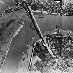 The Battle of Arnhem. Picture shows bridges across the River Waal (Rhine