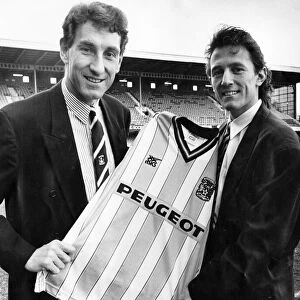 Coventry Citys new signing Ray Woods with his new boss Terry Butcher