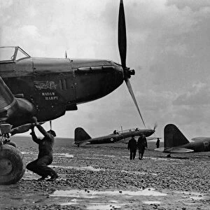 Fairey Battles of 226 Squadron seen here being serviced in the fields closed to