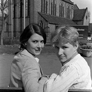 Mark Eadie, March 1980, actor aged 16 years old, pictured with his personal chaperone