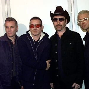 Members of super group U2 The Edge November 1997 Adam Clayton Larry Mullen