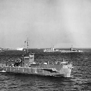 US Navy landing craft in the Bay of Salerno. 17th September 1943