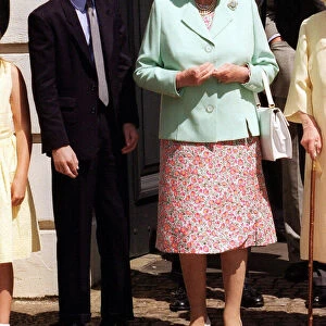 Prince Harry and the Queen at Clarence House August 1998 for the Queen Mother