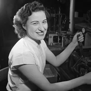 Worker at the HMV Radio and Gramophone factory at Hayes in Middlesex. 27th March 1953