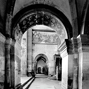 The interior of a german romanesque-gothic church