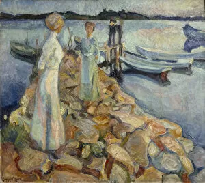 At the quay - Larkollen, 1911 (oil on canvas)