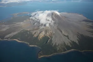 Aerial image of Mount St Augustine Volcano, Cook Inlet, Alaska Aerial image of Mount St Augustine Volcano, Cook Inlet, Alaska