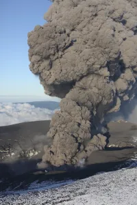 Aerial view of ash cloud eruption from Eyjafjallajokull Volcano, Iceland Aerial view of ash cloud eruption from Eyjafjallajokull Volcano, Iceland