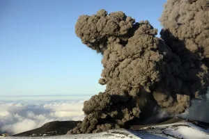 Aerial view of ash cloud eruption from Eyjafjallajokull Volcano, Iceland Aerial view of ash cloud eruption from Eyjafjallajokull Volcano, Iceland