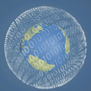 Binary code around the globe