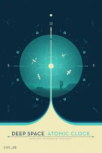Deep Space Atomic Clock poster, blue version