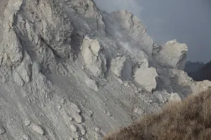 Extrusion lobes on flank of Rerombola lava dome of Paluweh volcano Extrusion lobes on flank of Rerombola lava dome of Paluweh volcano
