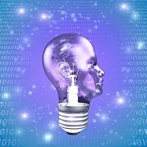 Head Light Bulb with Binary Code